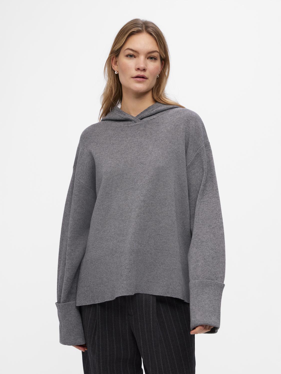 OBJCARDI Pullover - Medium Grey Melange